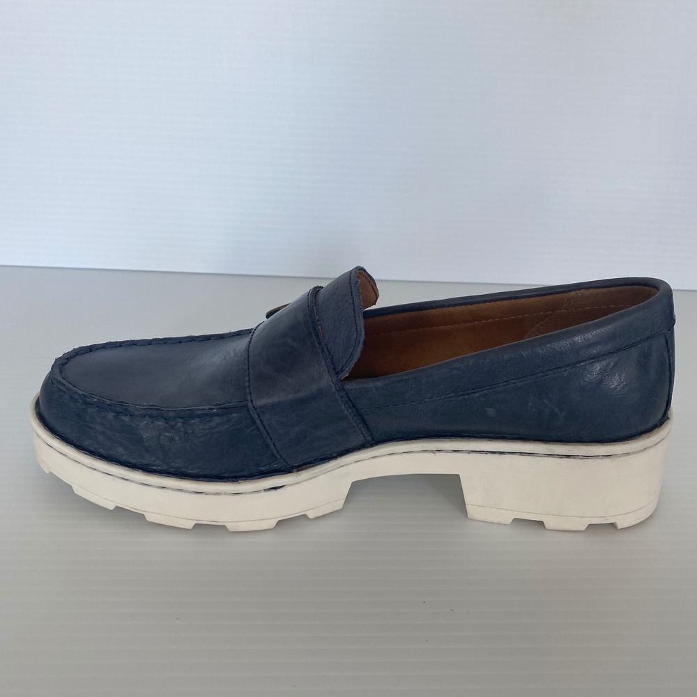 Born Contessa Navy Leather Buckle Platform Loafers Women Size 9 - Picture 5 of 11